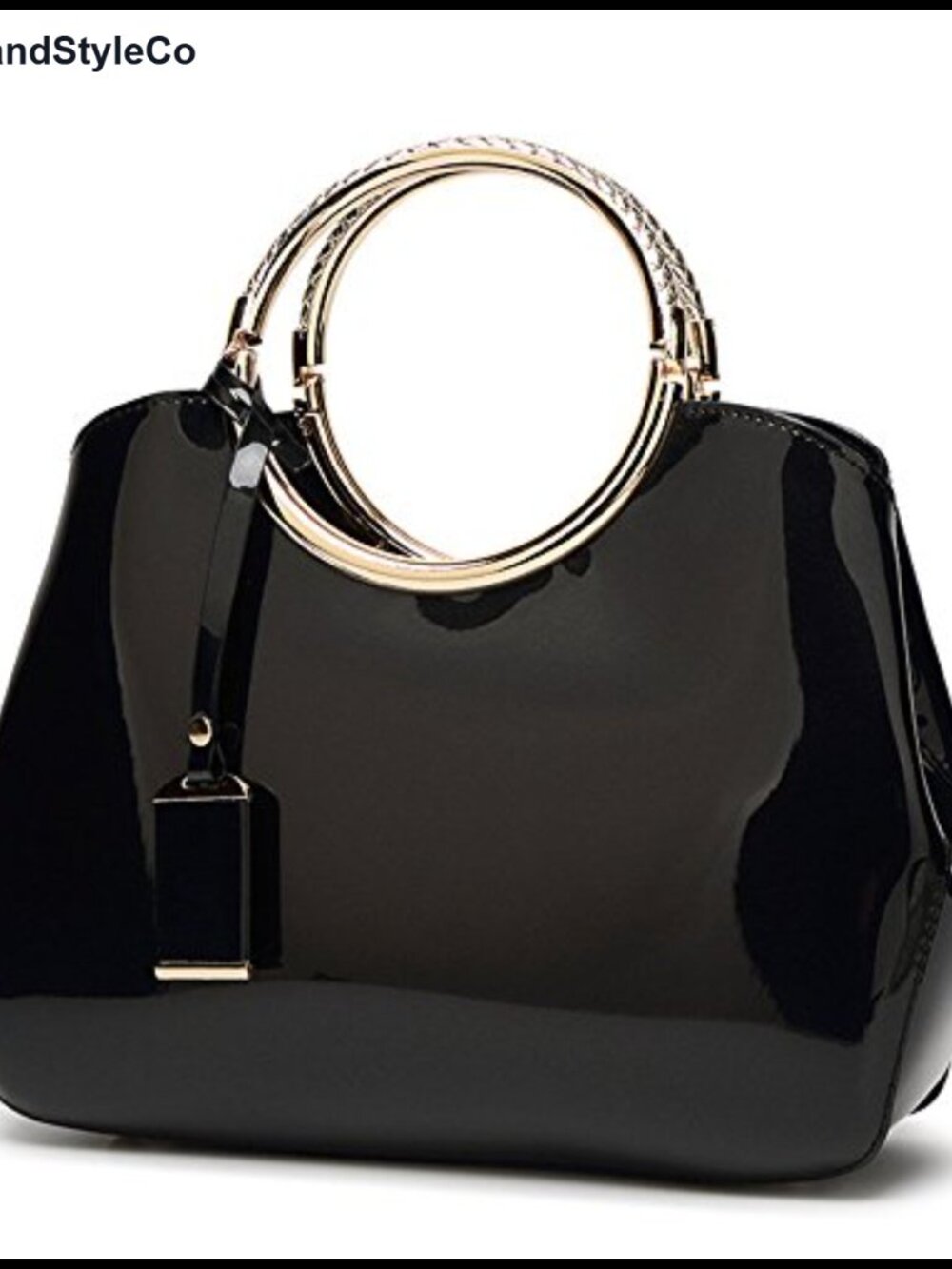 Patent Leather Top Handle Satchel Tote Shoulder Bag for Work Wedding